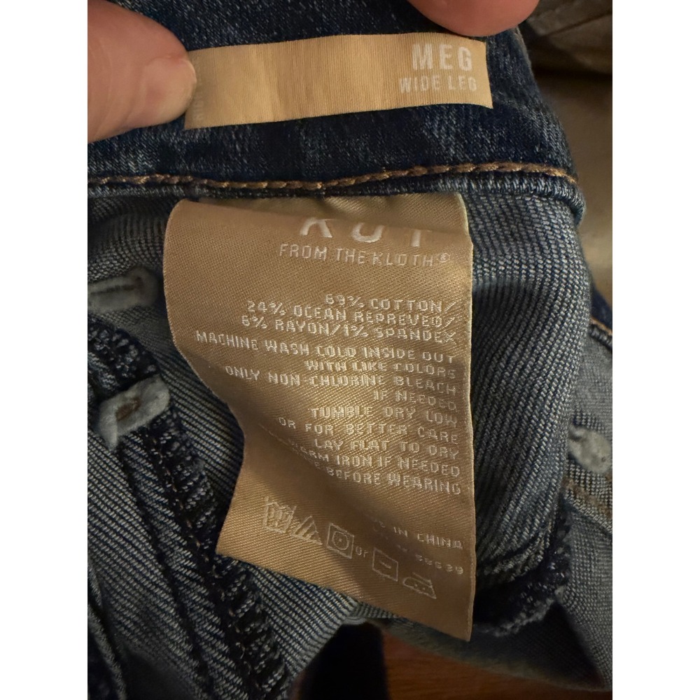 Kut from the Kloth Meg Wide Leg Jeans Medium Wash Seam Front Denim Size 6 - Picture 7 of 7